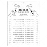 Funny Divorce Party Game Idea This or That by LittleSizzle