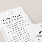 This or That Grad Party Game Printable