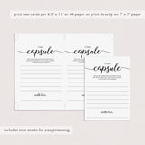 Girl First Birthday Time Capsule Cards Printable
