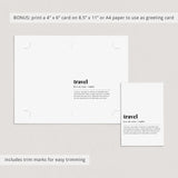 Travel Definition Print Instant Download