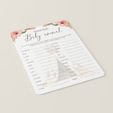 Name That Baby Animal Shower Game Printable Floral Teepee