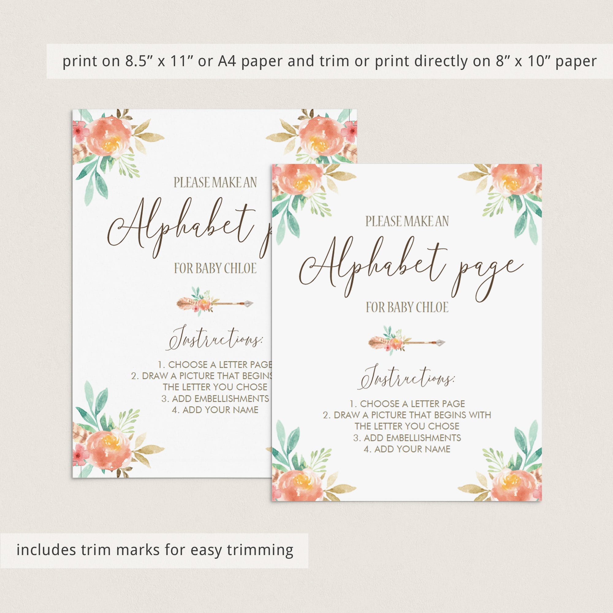 Make an alphabet book page for baby sign by LittleSizzle