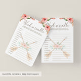 Tribal Baby Shower Games Package with Watercolor Flowers