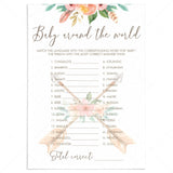 Tribal Baby Shower Games Baby Around The World Printable by LittleSizzle