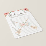 Floral Aztec Baby Shower Game Baby Word Scramble