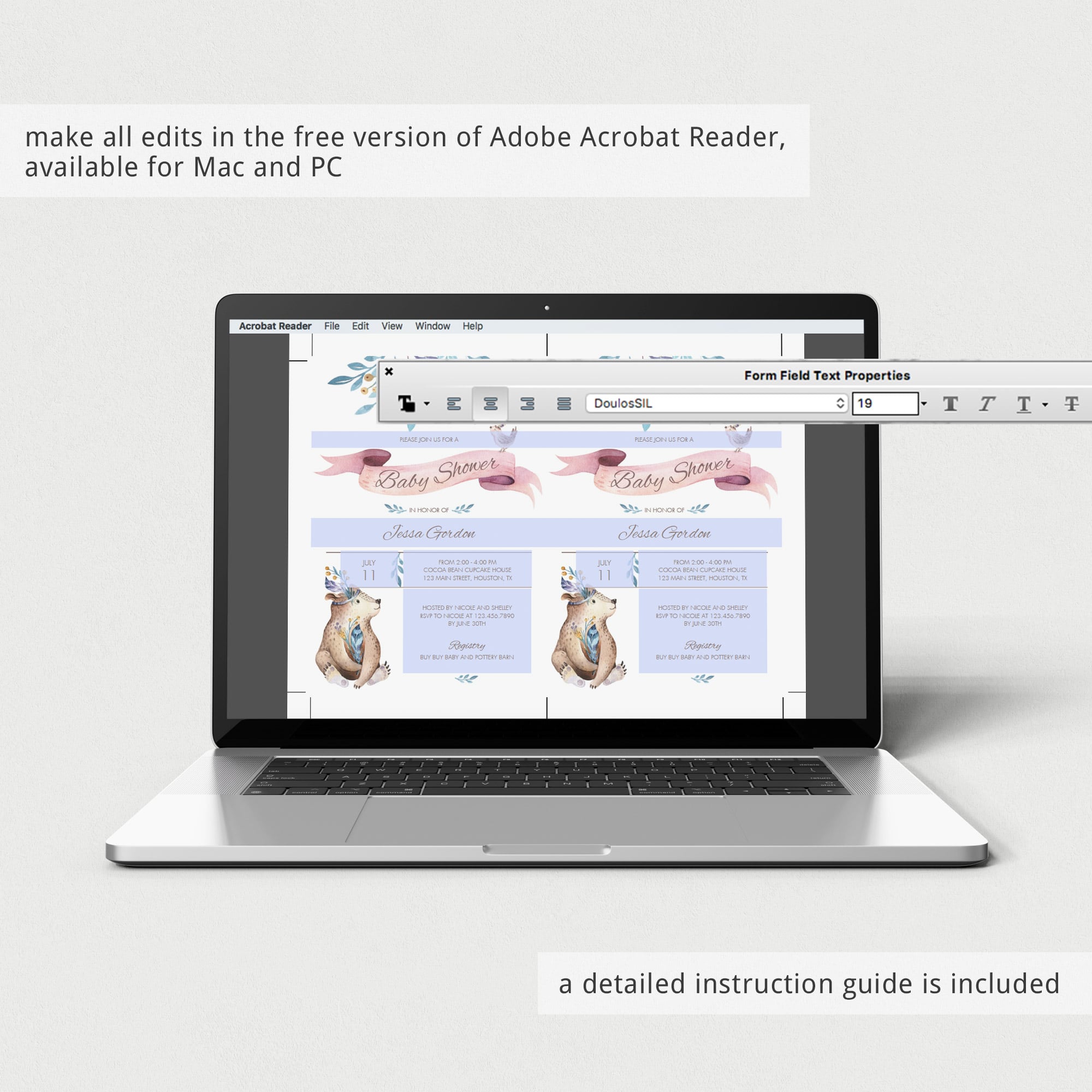 Editable invitation for gender neutral baby shower by LittleSizzle