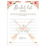 Tribal Baby Shower Bucket List Keepsake Cards by LittleSizzle