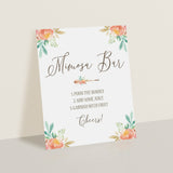Pink Floral Mimosa Bar Sign Download