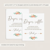 Floral Diaper Raffle Sign Printable