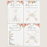 Boho Tribal Baby Shower Activities Pack Printable by LittleSizzle