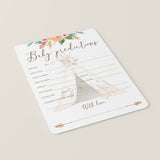 Baby Predictions Game for Tribal Theme Baby Shower