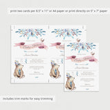 Pink and blue baby shower evite template instant download by LittleSizzle