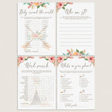 Printable Baby Shower Games Bundle with Blush Roses by LittleSizzle