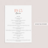1943 Trivia Questions and Answers Printable