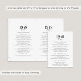 1948 Trivia Quiz with Answer Key Instant Download