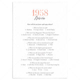 1958 Trivia Questions and Answers Printable by LittleSizzle