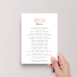 67th Birthday Games For Her Born in 1958