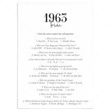 1963 Trivia Quiz with Answer Key Instant Download by LittleSizzle