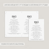 1963 Trivia Quiz with Answer Key Instant Download