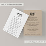 1993 Trivia Quiz with Answer Key Instant Download