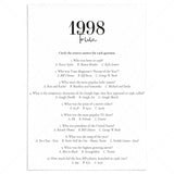 1998 Trivia Quiz with Answers Digital Download by LittleSizzle