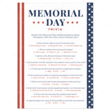 Memorial Day Trivia Questions with Answers Printable by LittleSizzle