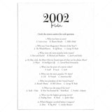 2002 Trivia Quiz with Answer Key Instant Download by LittleSizzle
