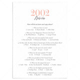 2002 Trivia Questions and Answers Printable by LittleSizzle
