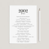 2002 Trivia Quiz with Answer Key Instant Download by LittleSizzle