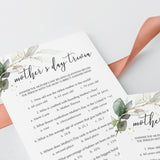 Greenery and Gold Mother's Day Game Bundle Digital Download