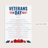 Veterans Day Trivia Quiz with Answers Printable