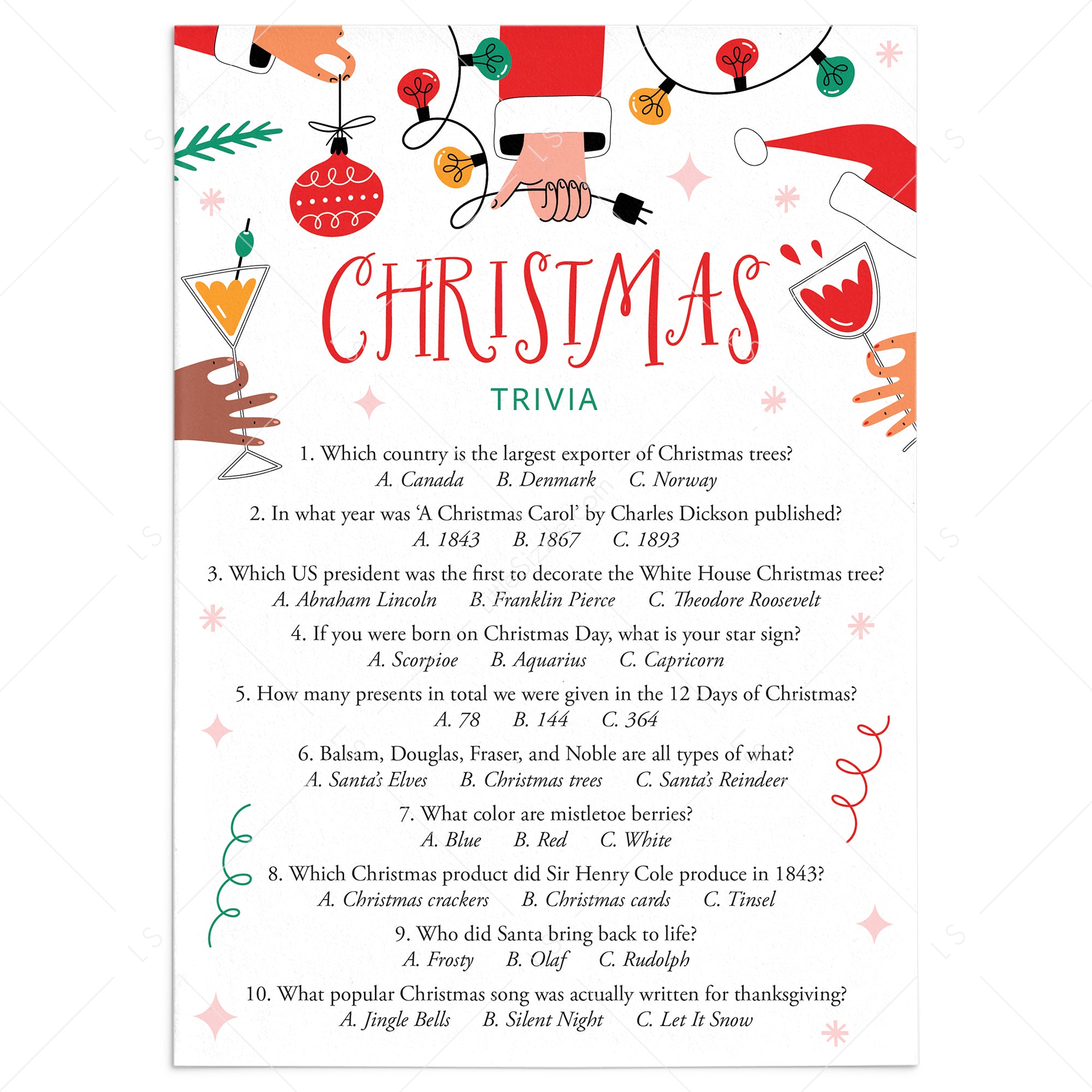 Adult Christmas Party Trivia Game Printable | Answers Included – LittleSizzle adult-christmas-party-trivia-game-printable-answers-included-littlesizzle