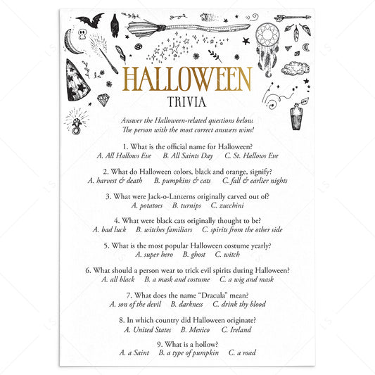 Witchy Halloween Trivia Quiz with Answers by LittleSizzle