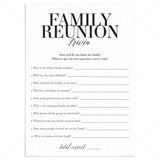 Family Reunion Trivia Quiz Instant Download by LittleSizzle