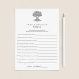 Family Reunion Trivia Game Printable by LittleSizzle