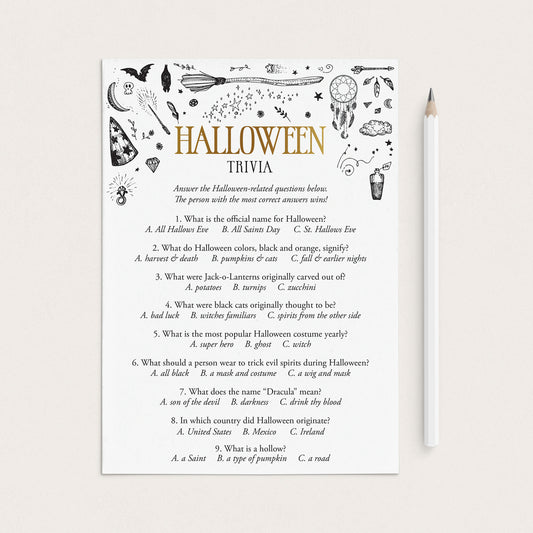 Witchy Halloween Trivia Quiz with Answers by LittleSizzle