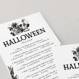 Gothic Black Halloween Party Games with Floral Skull Printable