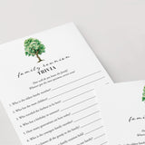 Printable Family Trivia Quiz for Family Reunion