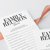 Family Reunion Trivia Quiz Instant Download