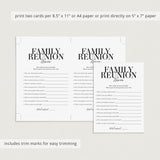 Family Reunion Trivia Quiz Instant Download