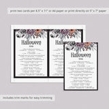 Halloween Girls Night Trivia Quiz with Answers Printable