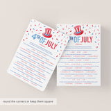 4th of July Trivia with Answer Key Printable