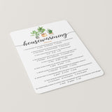 Housewarming Trivia with Answer Key Printable