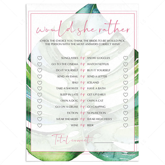 tropical bridal shower game ideas to diy by LittleSizzle