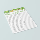 Luau Baby Party Game Nursery Rhyme Quiz Printable