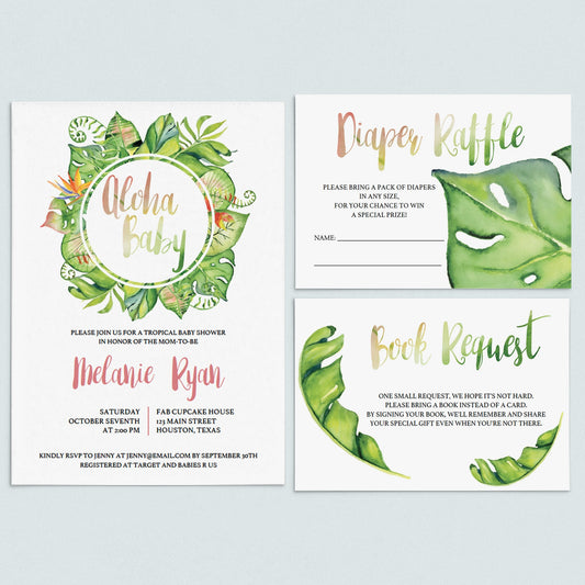 Tropical Baby Shower Invitation Set Download by LittleSizzle