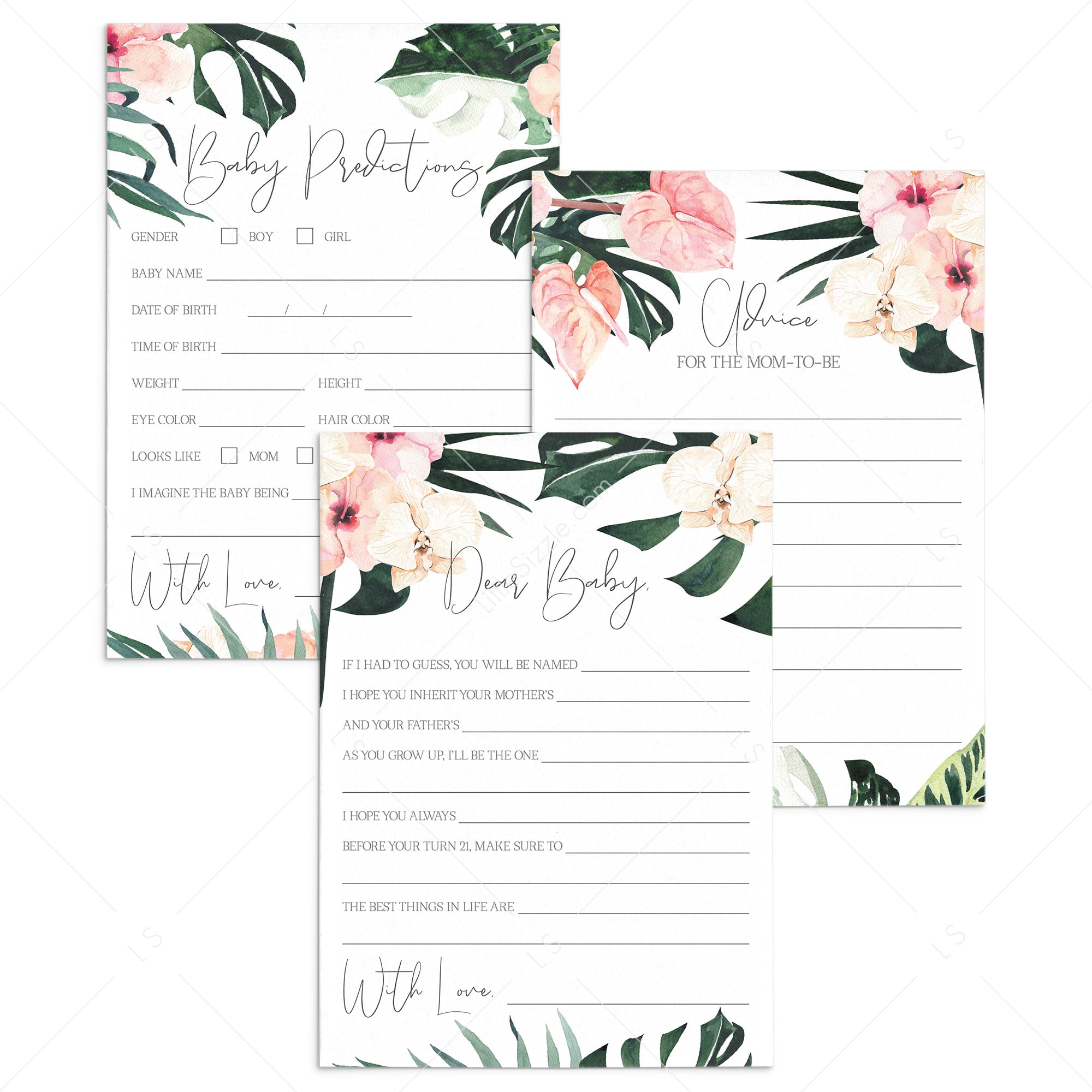 Tropical Baby Shower Activities Keepsakes for Mom by LittleSizzle