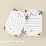 Summer Wedding Advice Cards Printable