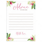 Summer Wedding Advice Cards Printable by LittleSizzle