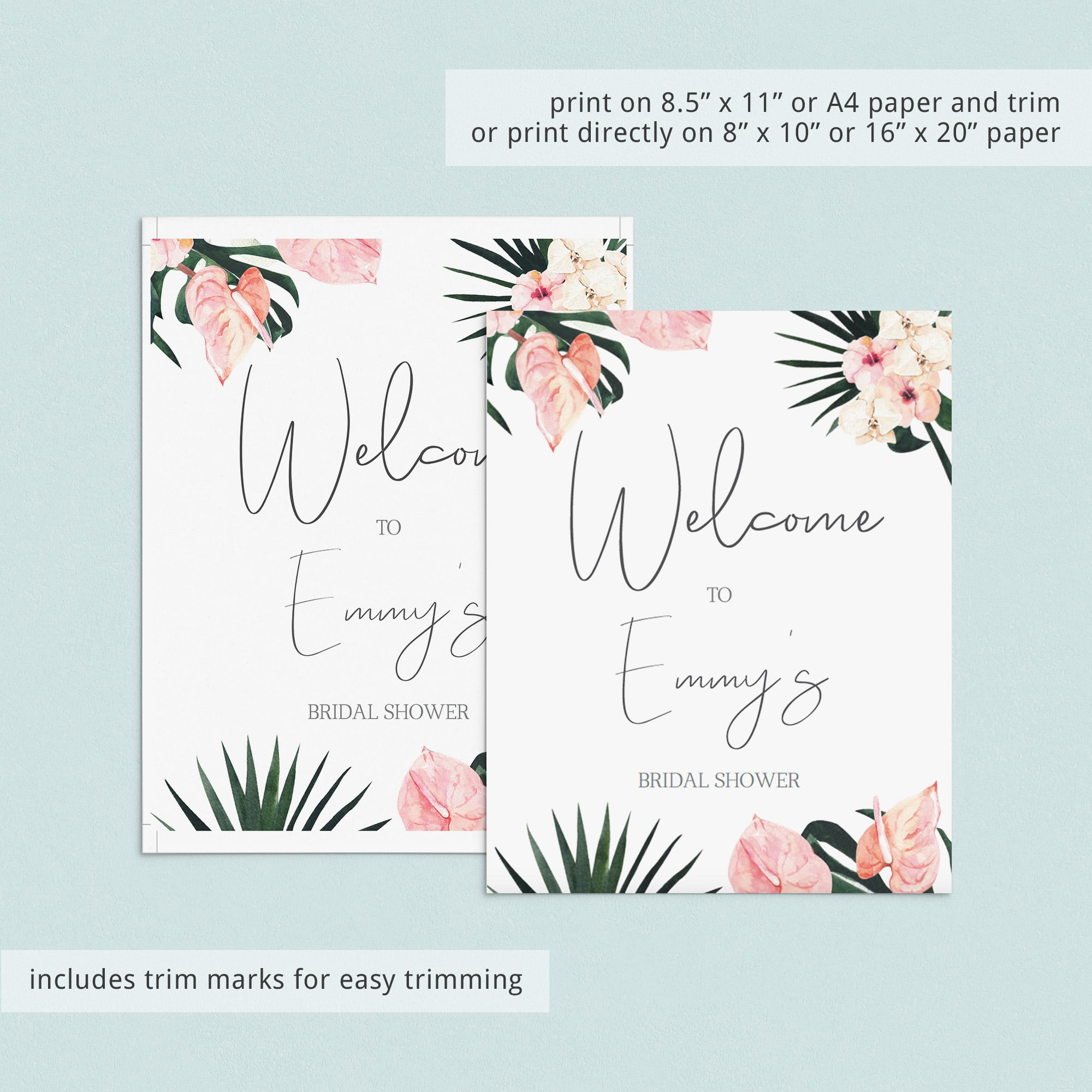 Tropical bridal shower decor bundle by LittleSizzle